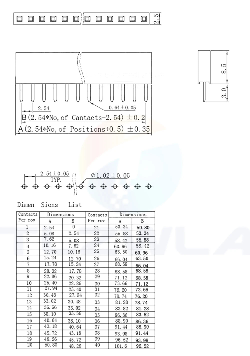 10PCS TLZWLA Single Row Pin Female Header Socket