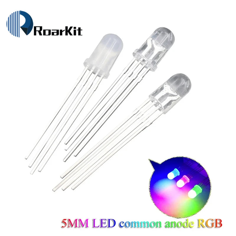 20/100Pcs 4pin 5mm RGB LED common anode